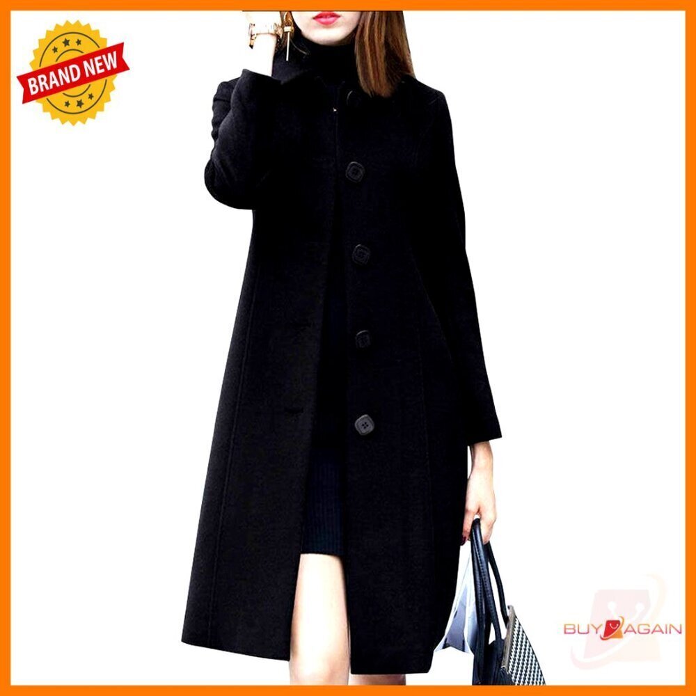 Classic Lapel Wool Blend Coat Slim Fit Elegant Vintage Chic Outerwear